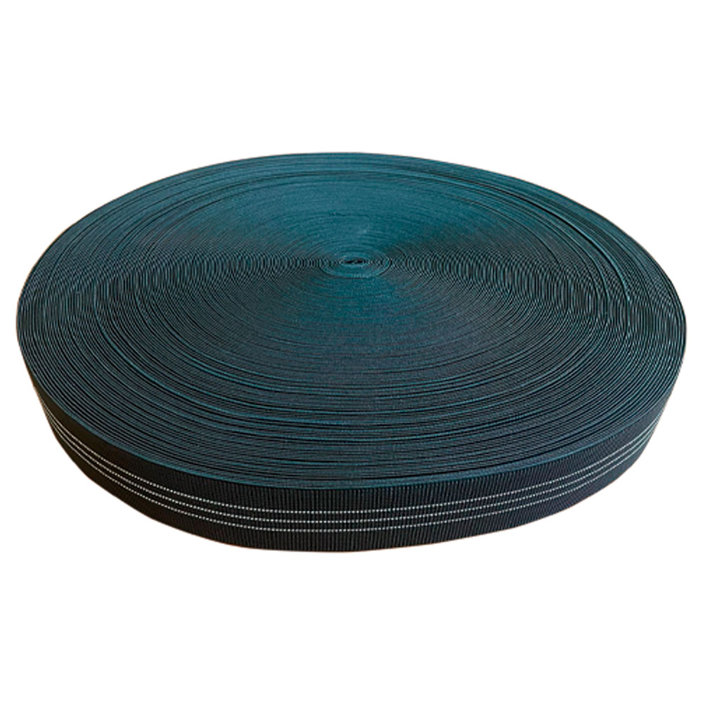 Huincha Elastica de Tapiceria Negro 48mm X 50Grs Rollo x 100mts
